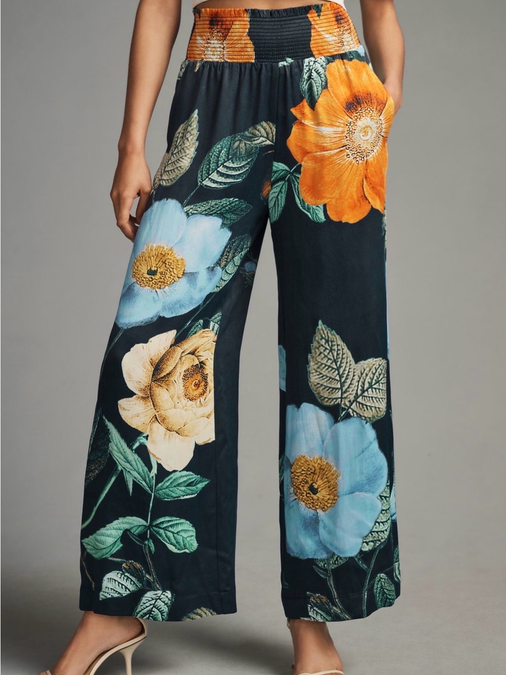 Anthropologie Saria Smocked Wide Leg Pants by Maeve - Picture 6 of 7